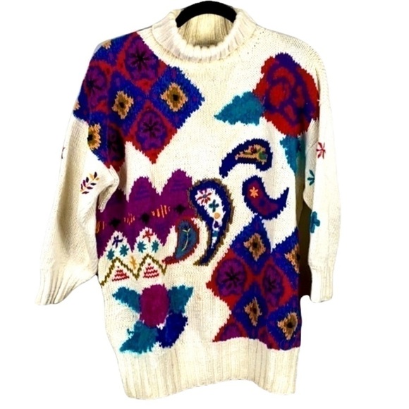 VINTAGE Hand Knitted Jennifer Reed Sweater size L - Picture 2 of 11